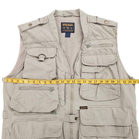 Vintage Woolrich John and Bros. Vest Mens Large Tan Fly Fishing Hunting Vented - Picture 14 of 16